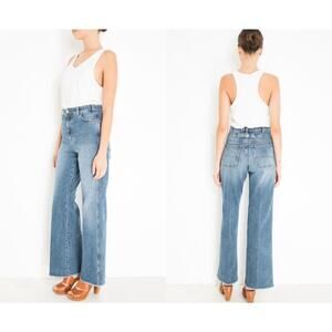 Closed Kathy Relaxed Fit Jeans 27 Blue Distressed Rigid High Rise Italian Denim